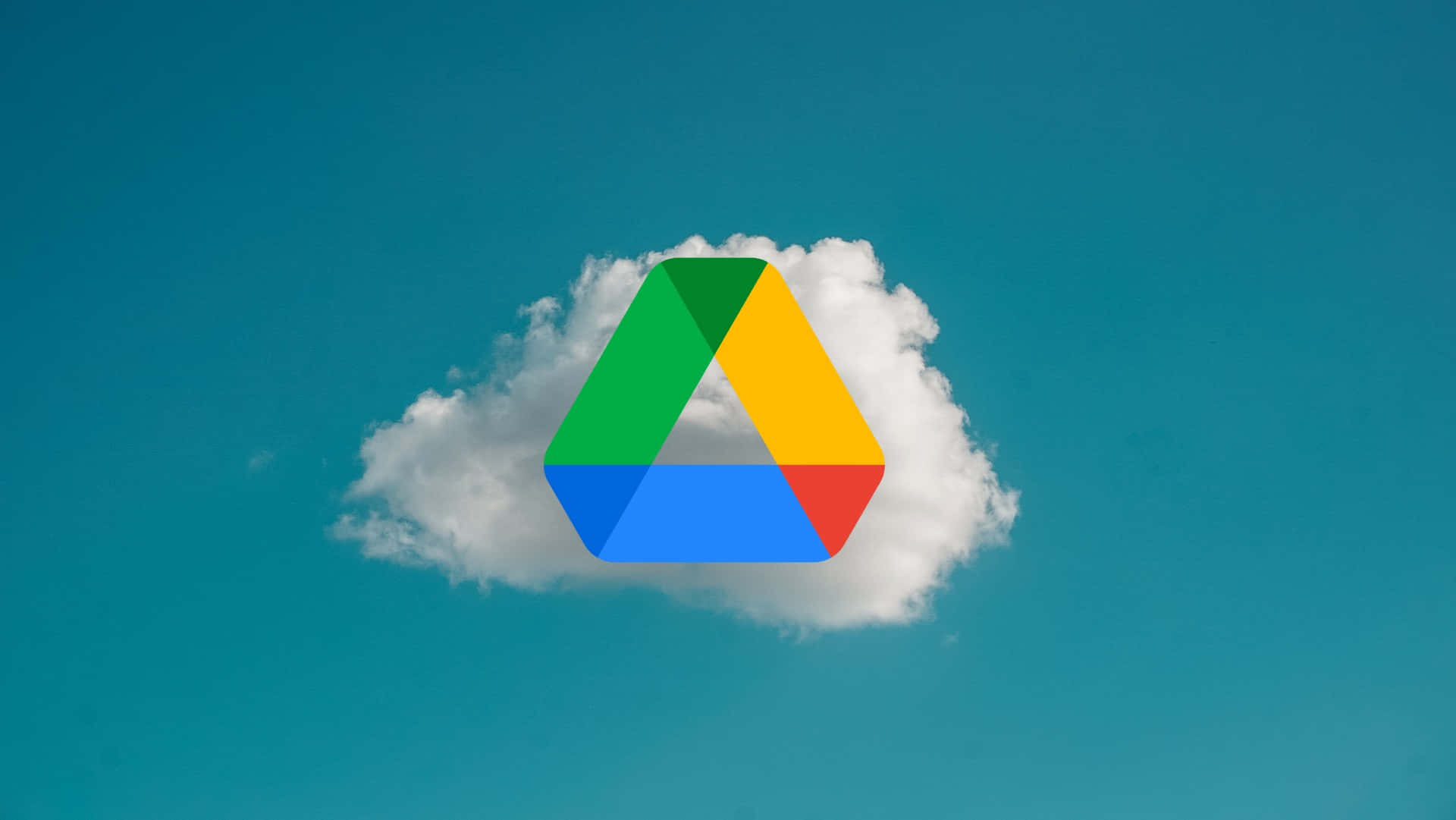 Google Drive, fluffy white cloud, clear blue sky, Full HD Desktop Wallpaper