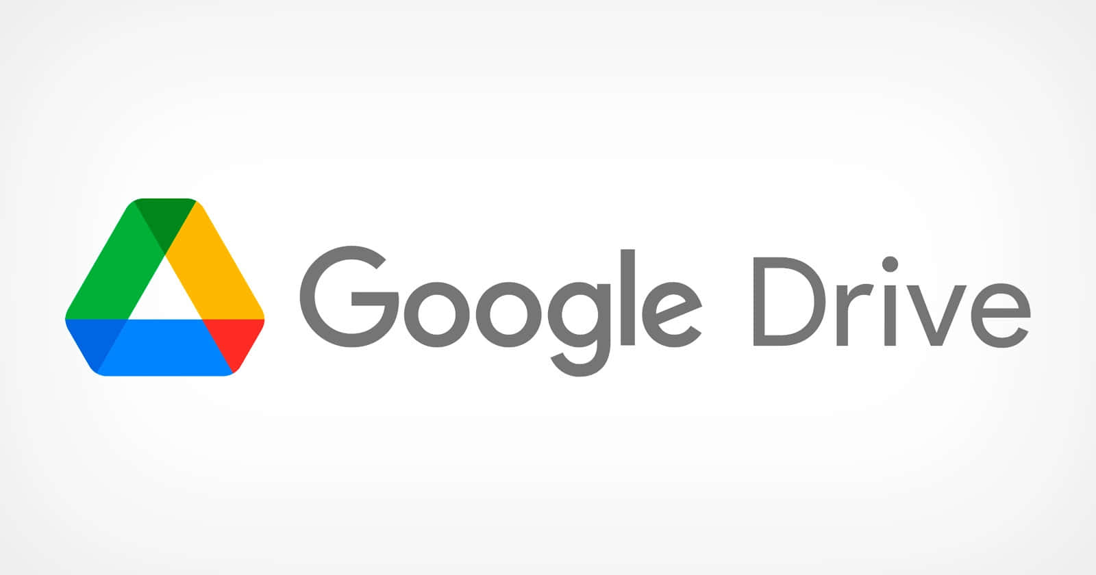 Google Drive, colorful triangular icon, gray text, HD Desktop Wallpaper