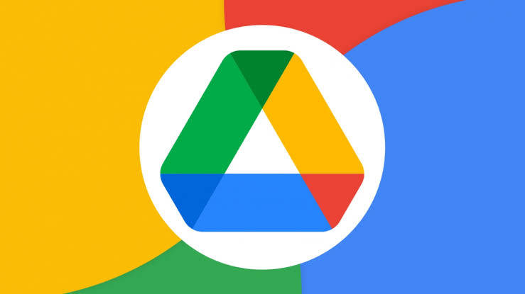 Google Drive, white circle, vibrant abstract background, SD Desktop Wallpaper