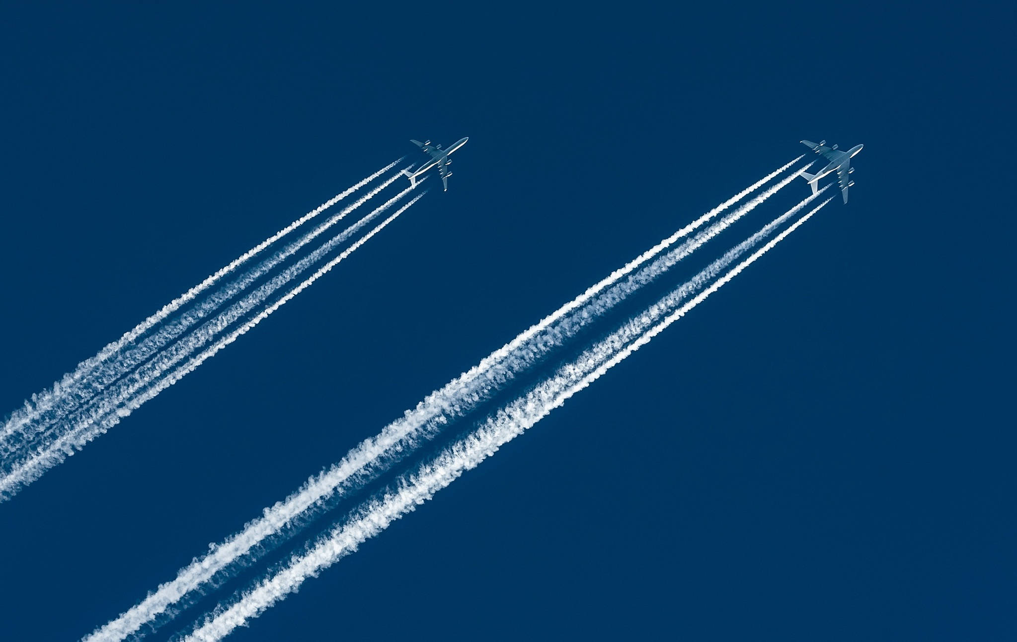 Google Flights, airplanes, deep blue sky, Full HD Desktop Wallpaper