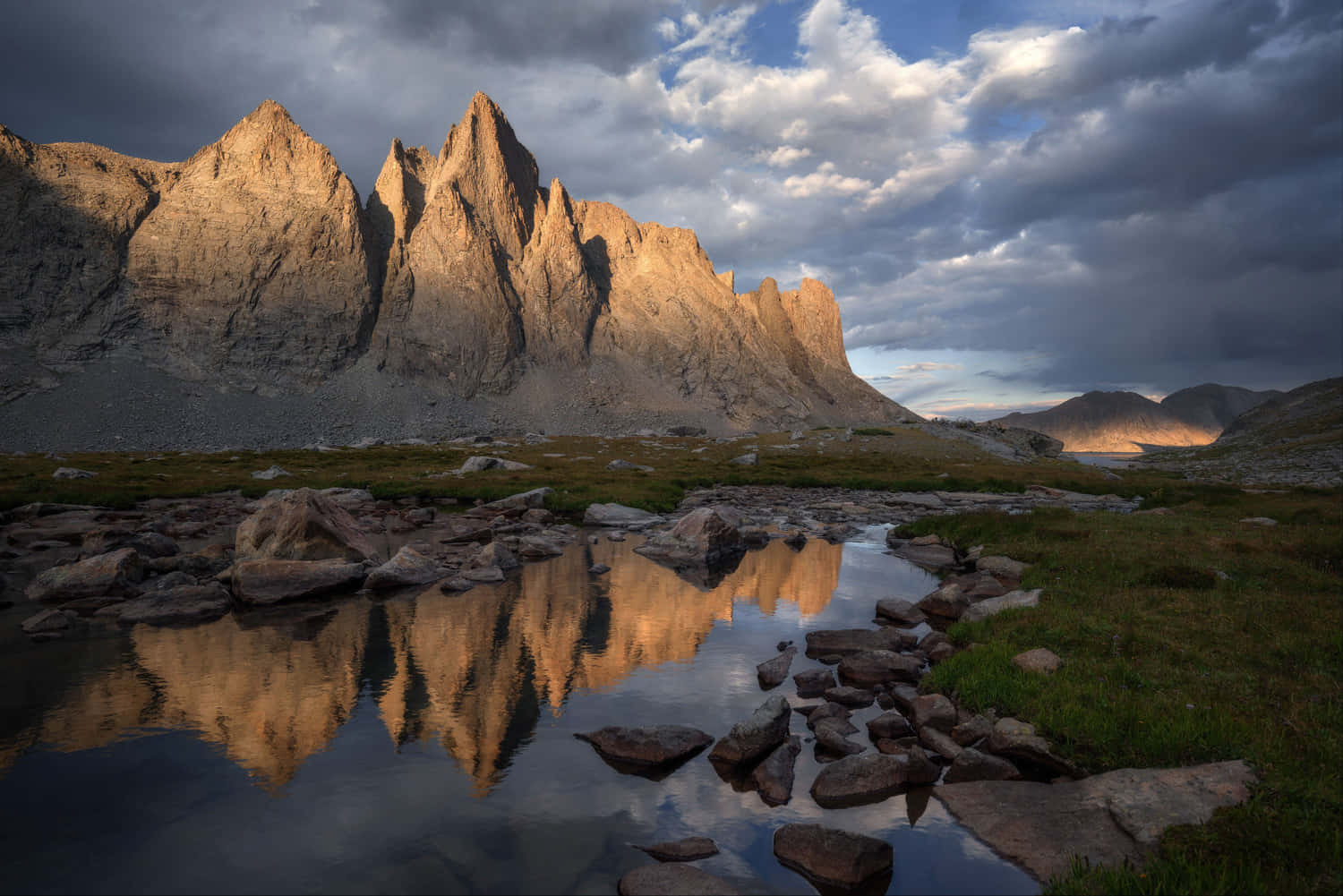 Google Landscape, Sunset, mountain peaks, HD Desktop Wallpaper