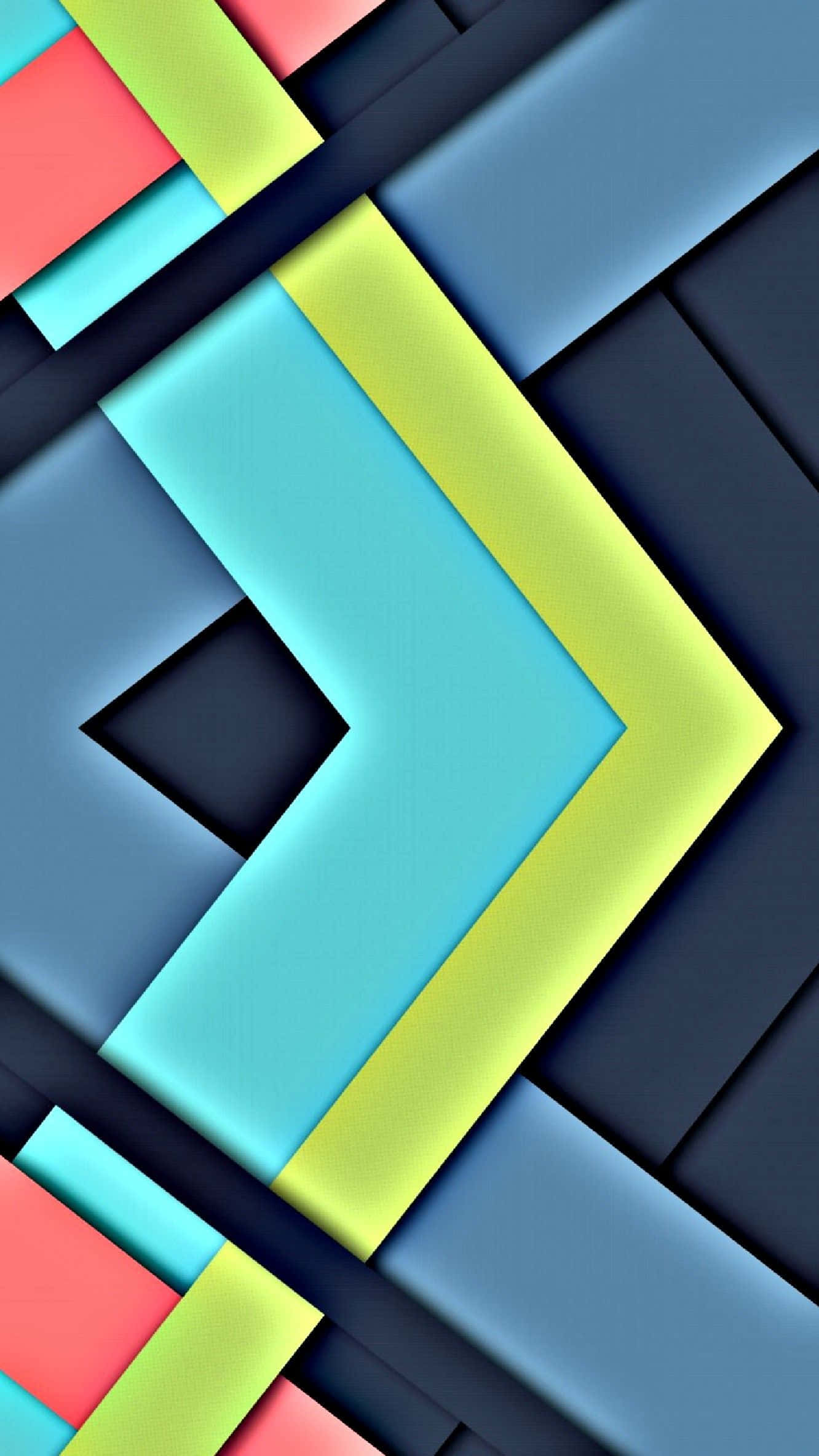 Google Material, geometric shapes, bold colors, Full HD Phone Wallpaper