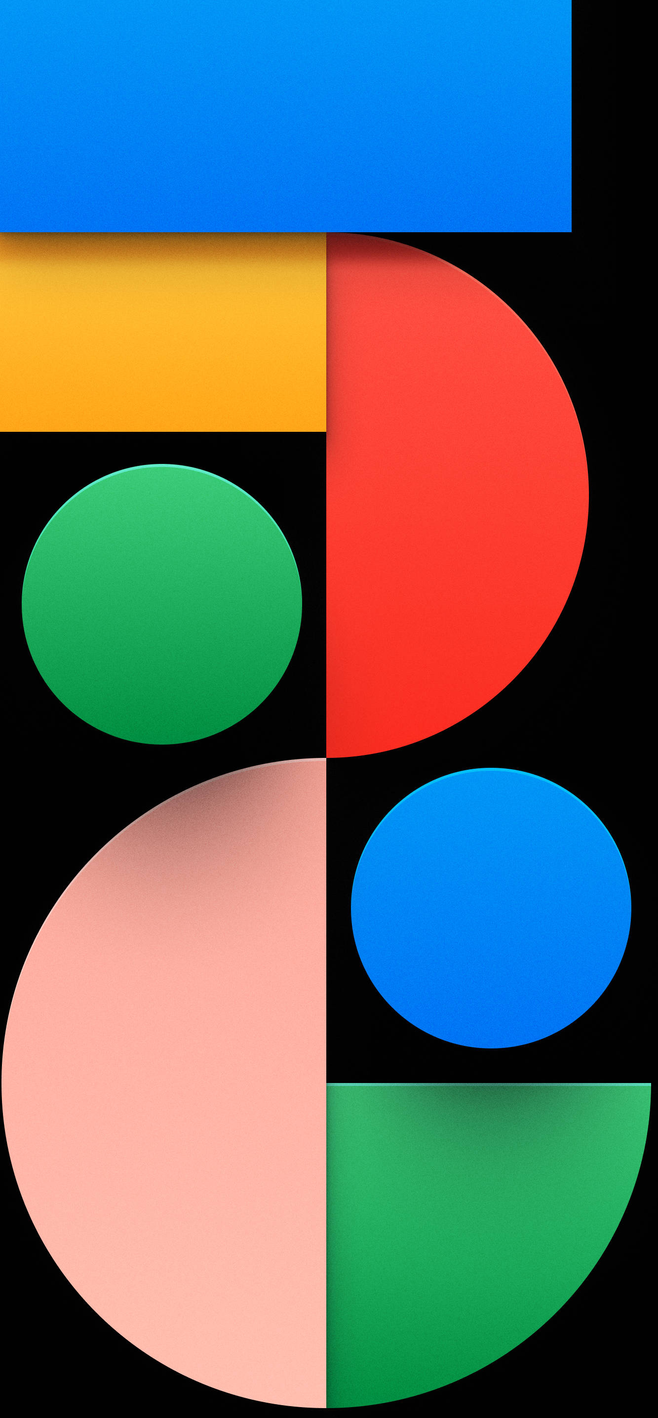 Google Pixel, geometric shapes, vibrant colors, 2K Phone Wallpaper
