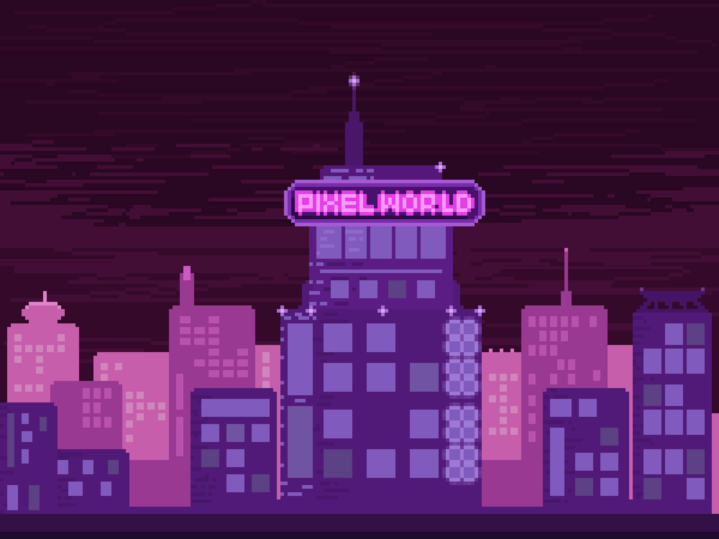 Google Pixel 3, city skyline, night, 2K Desktop Wallpaper