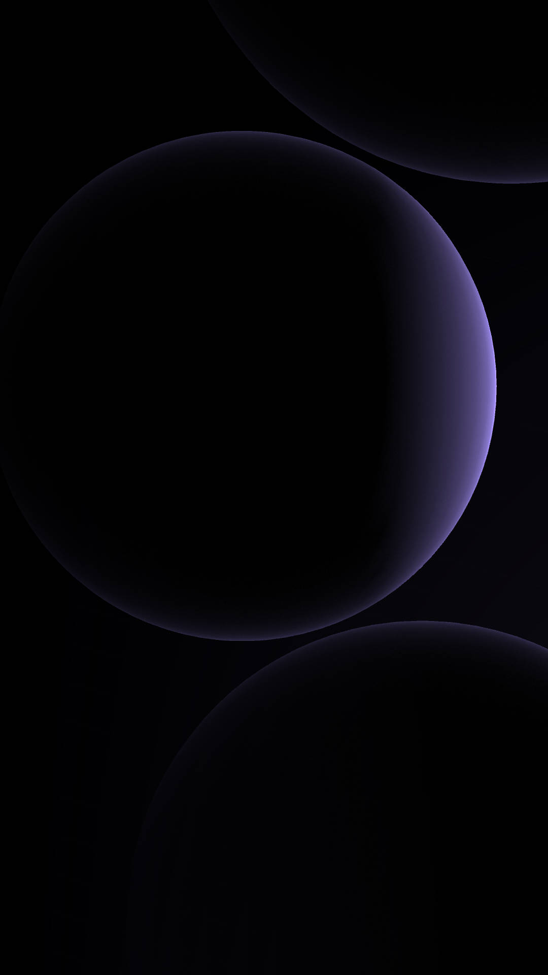 Google Pixel 3, moon silhouette, glowing purple spheres, Full HD Phone Wallpaper