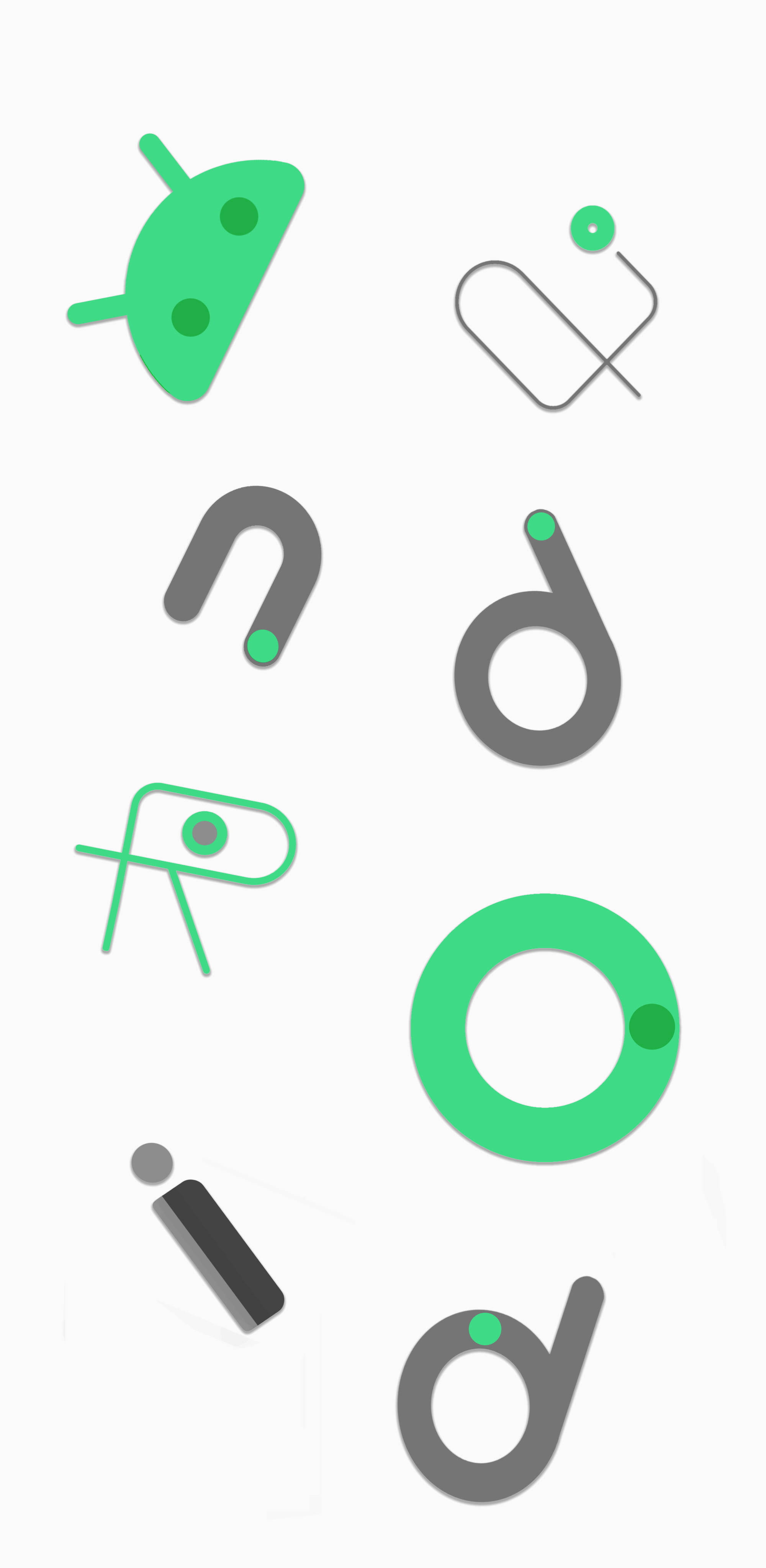 Google Pixel 4, green, gray, 4K Phone Wallpaper