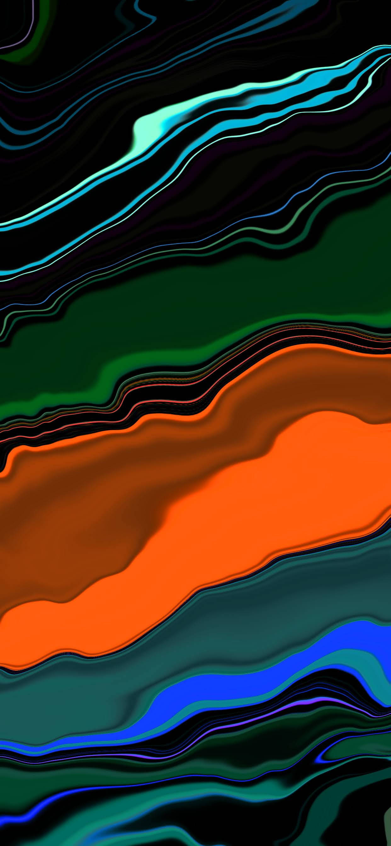 Google Pixel 4, teal, orange, 2K Phone Wallpaper