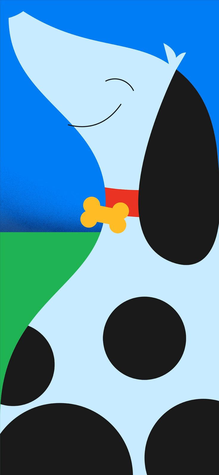 Google Pixel 4a, cartoon dalmatian, black spots, HD Phone Wallpaper