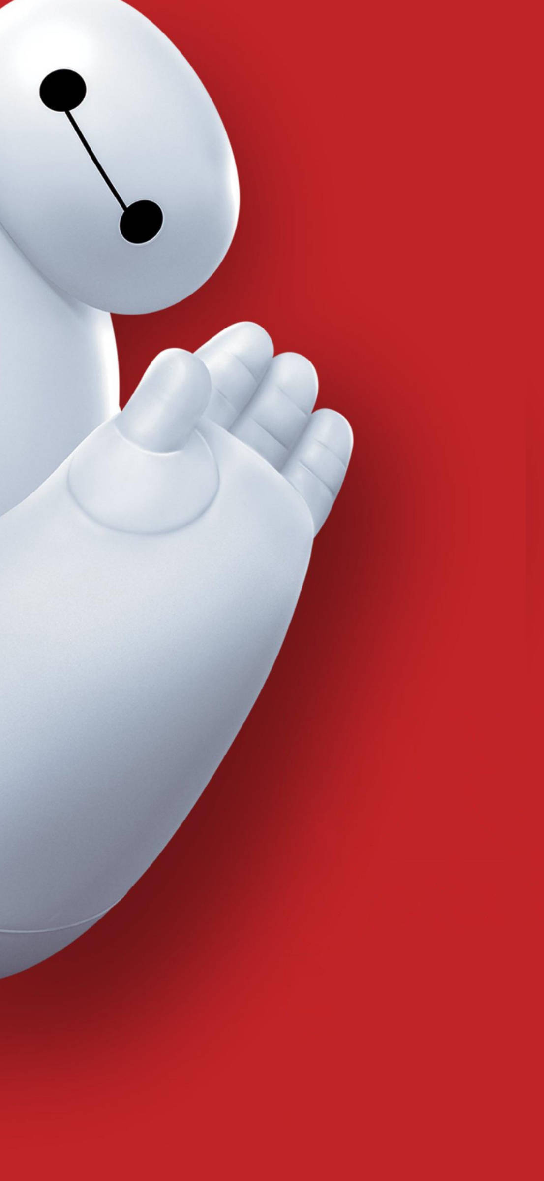 Google Pixel 4a, white Baymax robot, bold red background, Full HD Phone Wallpaper