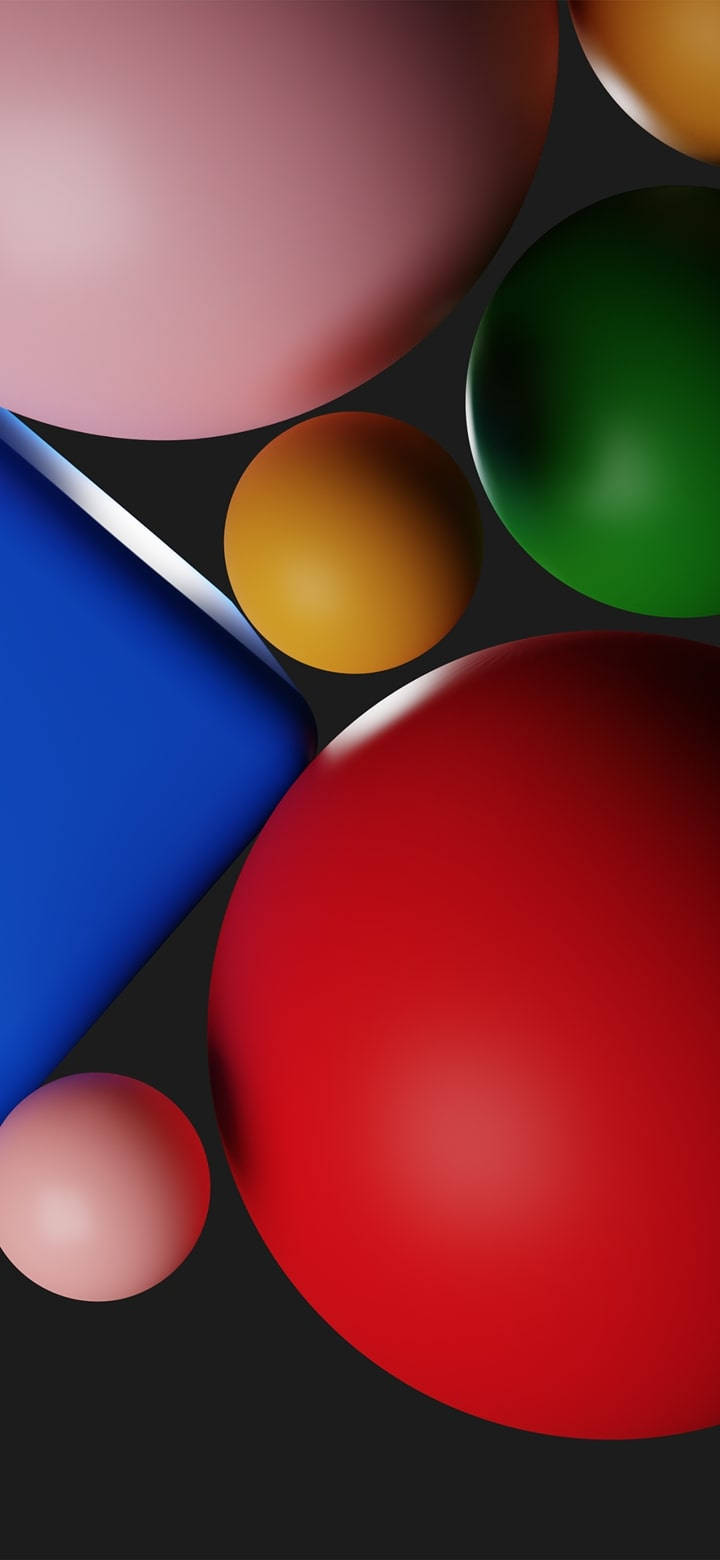 Google Pixel 4a, 3D Geometric Shapes, red, HD Phone Wallpaper