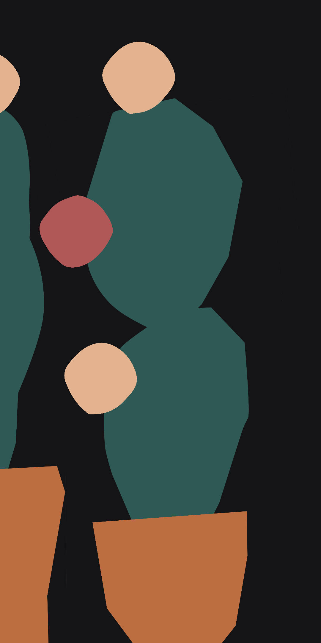 Google Pixel 4a, abstract geometric cactus, muted earth tones, Full HD Phone Wallpaper