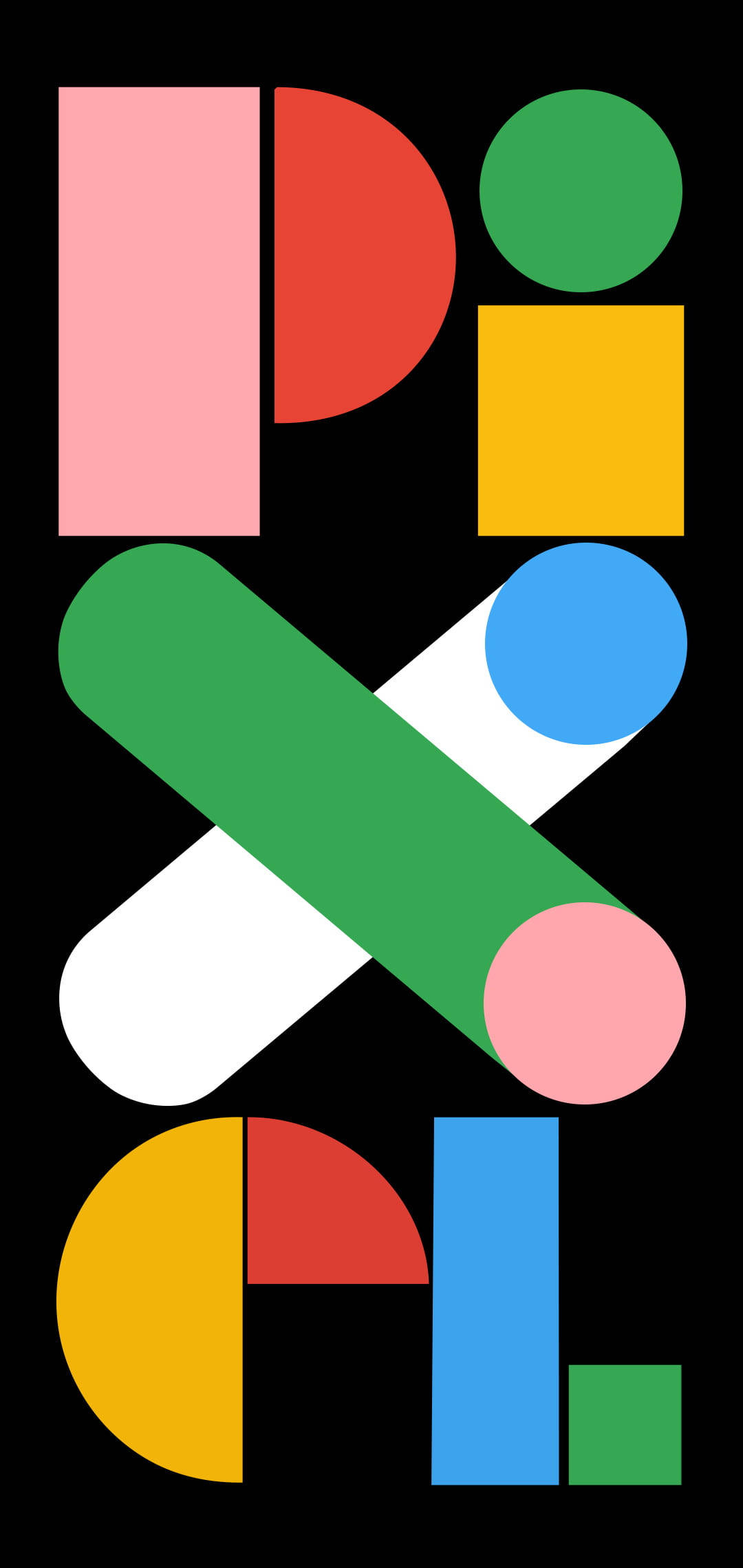 Google Pixel 4a, vibrant colors, geometric shapes, Full HD Phone Wallpaper