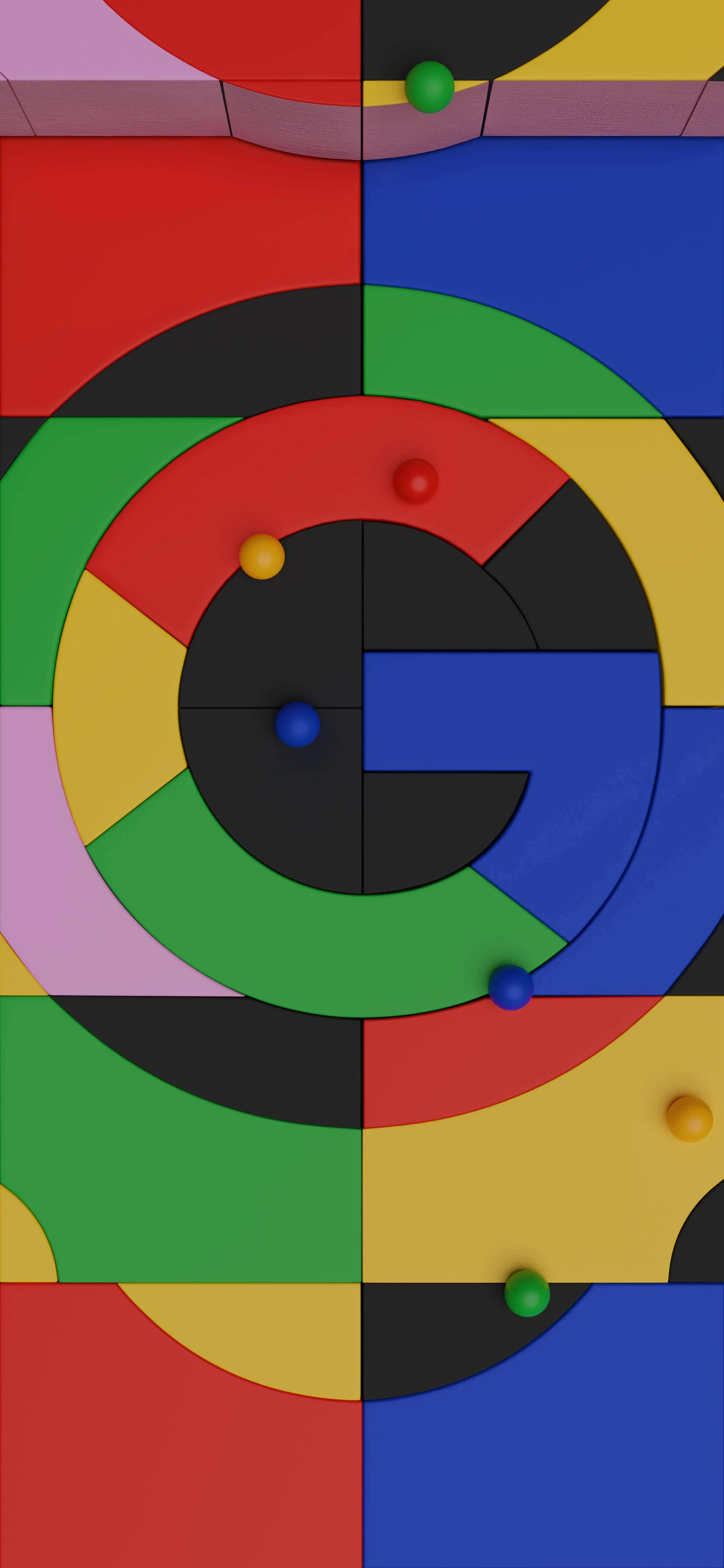 Google Pixel 4a, Google Logo, geometric shapes, 4K Phone Wallpaper