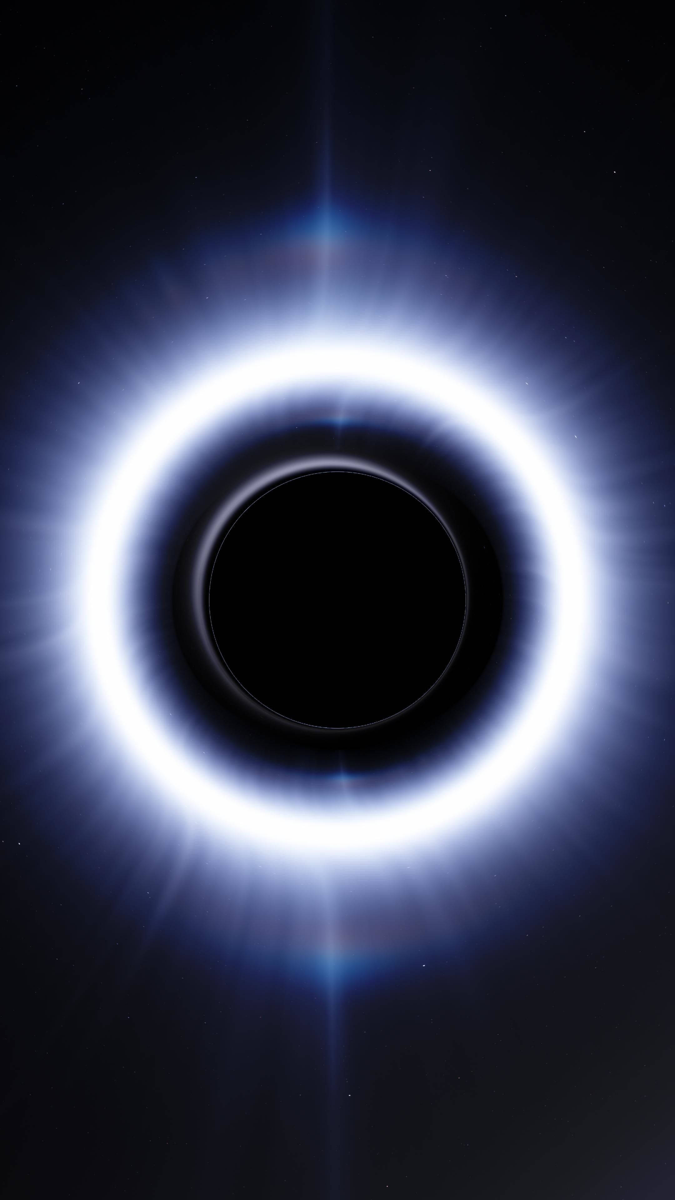 Google Pixel 4K, black hole, blue-white accretion disk, 4K Phone Wallpaper