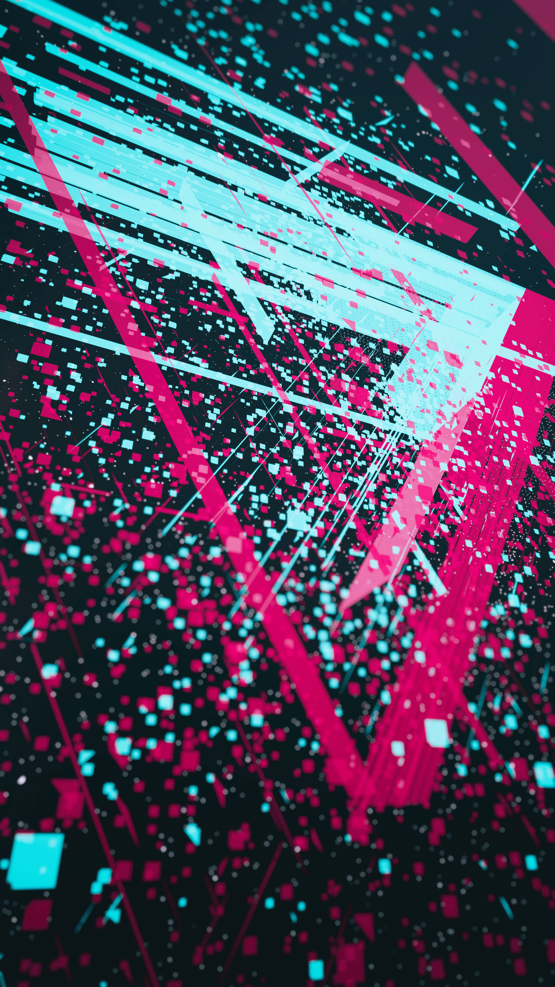 Google Pixel 4K, neon pink, cyan, 4K Phone Wallpaper