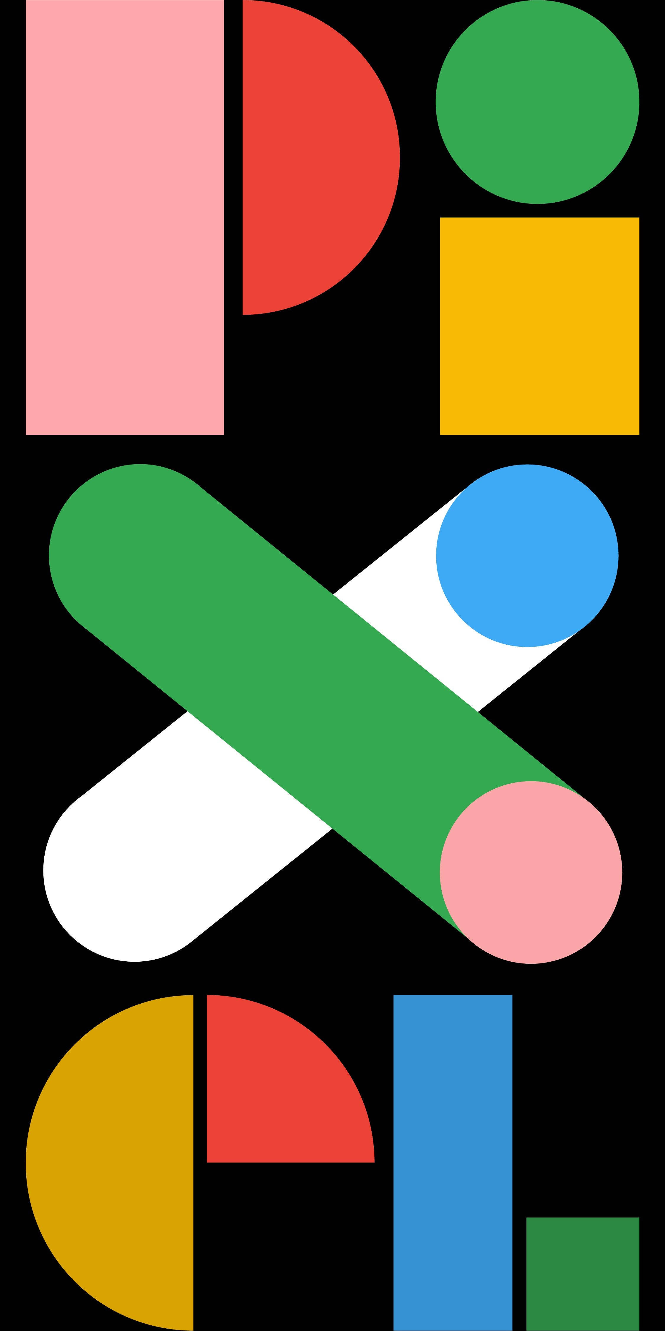 Google Pixel 4K, bold colors, geometric shapes, 4K Phone Wallpaper