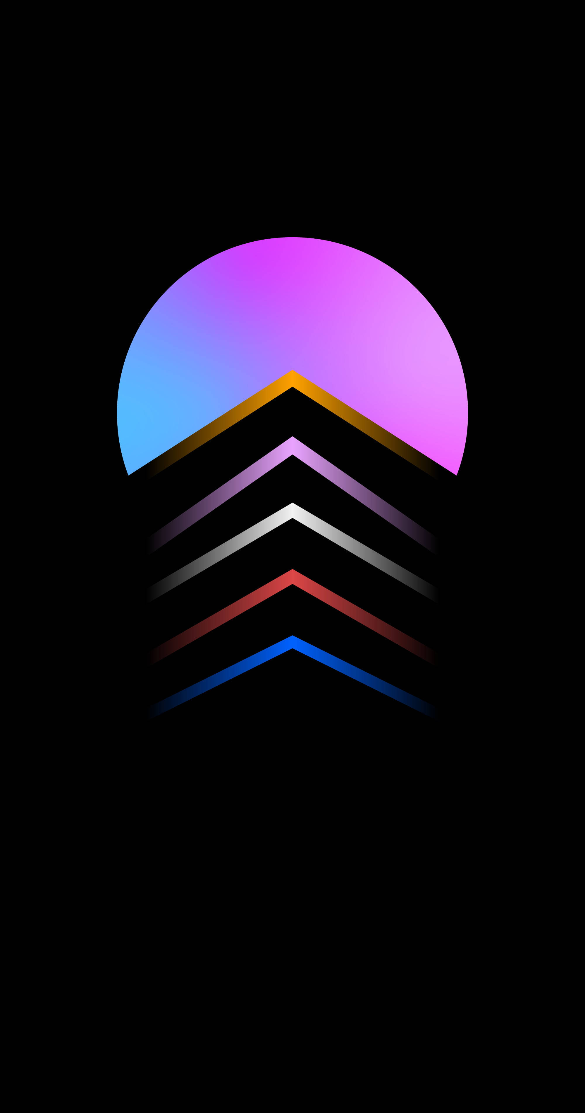 Google Pixel 4K, colourful arrow heads, vibrant gradient sun, 2K Phone Wallpaper