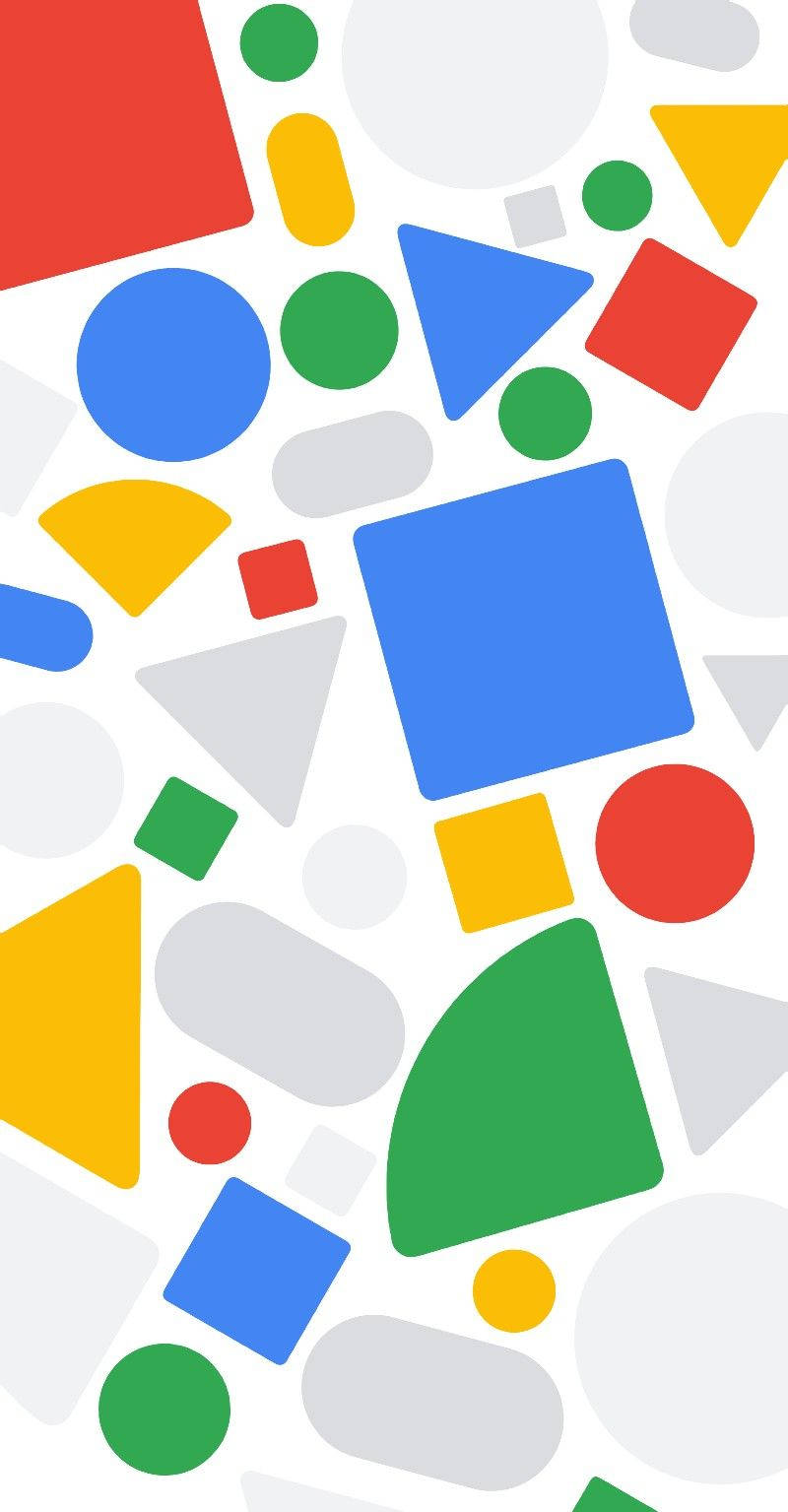 Google Pixel 4, Google's signature colors, vibrant geometric shapes, HD Phone Wallpaper