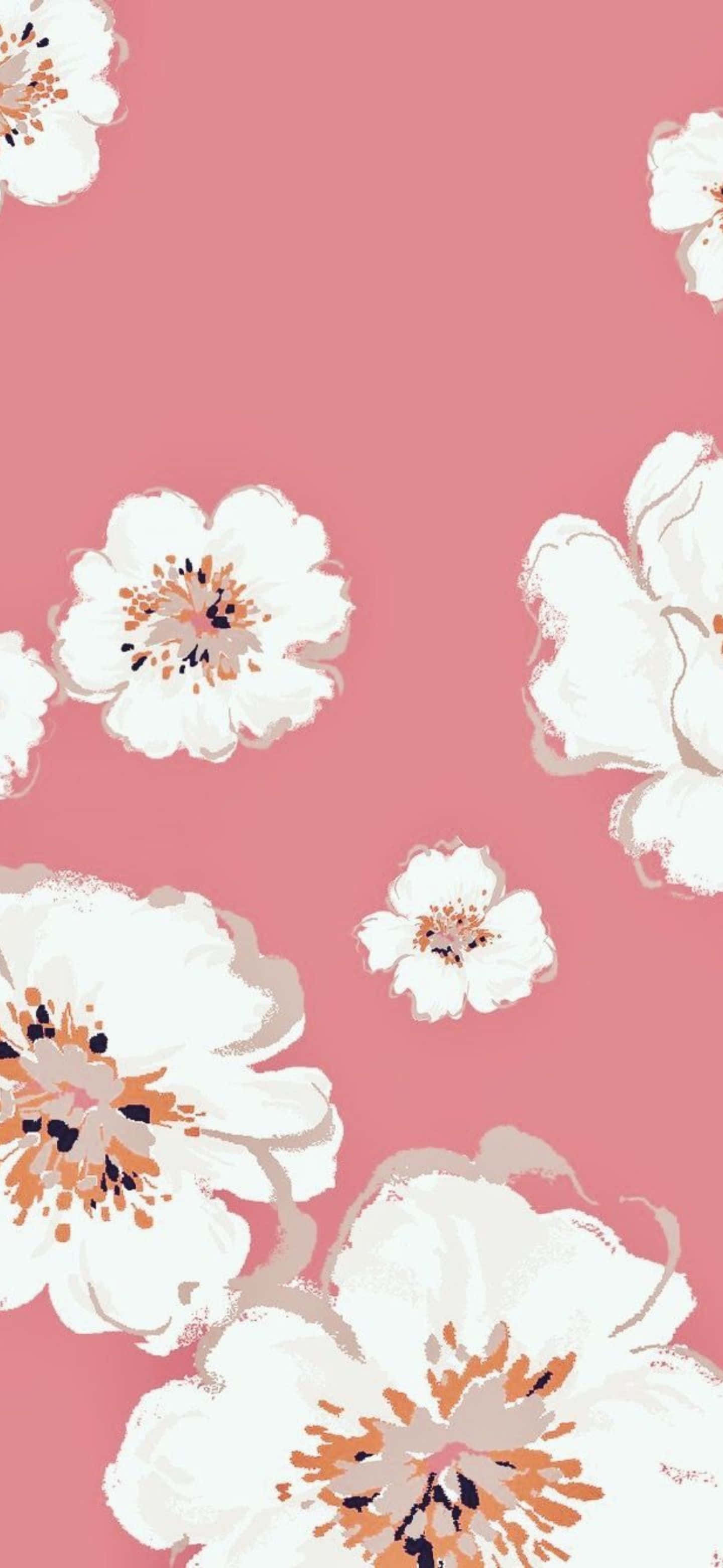 Google Pixel 6 Pro, watercolor style, soft white flowers, 2K Phone Wallpaper