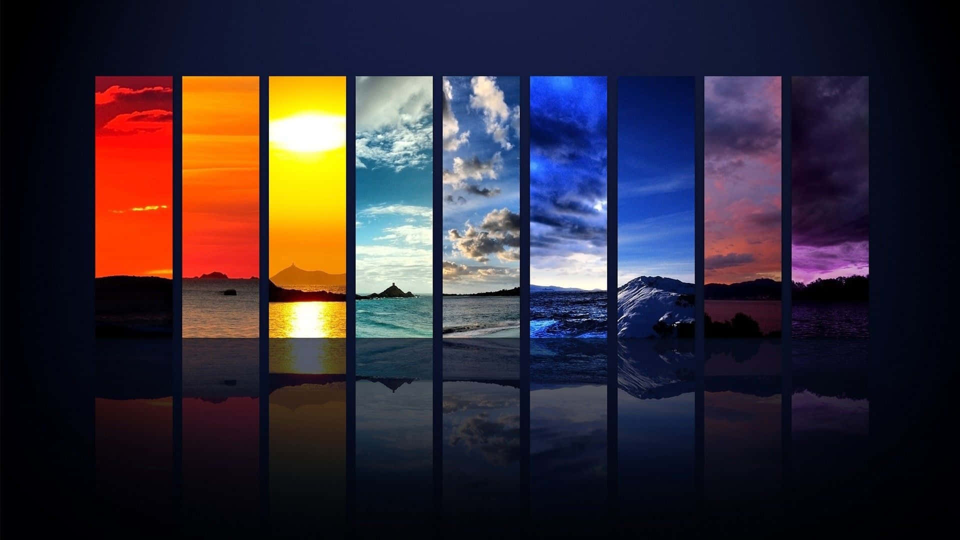Google Desktop, sunset, rainbow gradient, Full HD Desktop Wallpaper