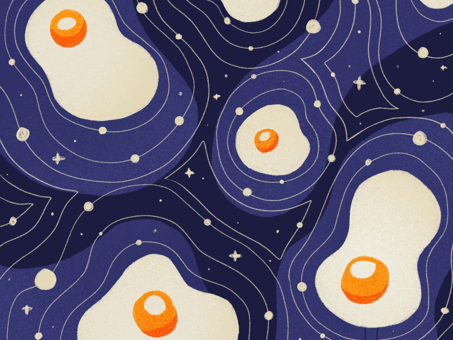 Google Pixel Desktop, floating eggs, cosmic illustration, HD Desktop Wallpaper