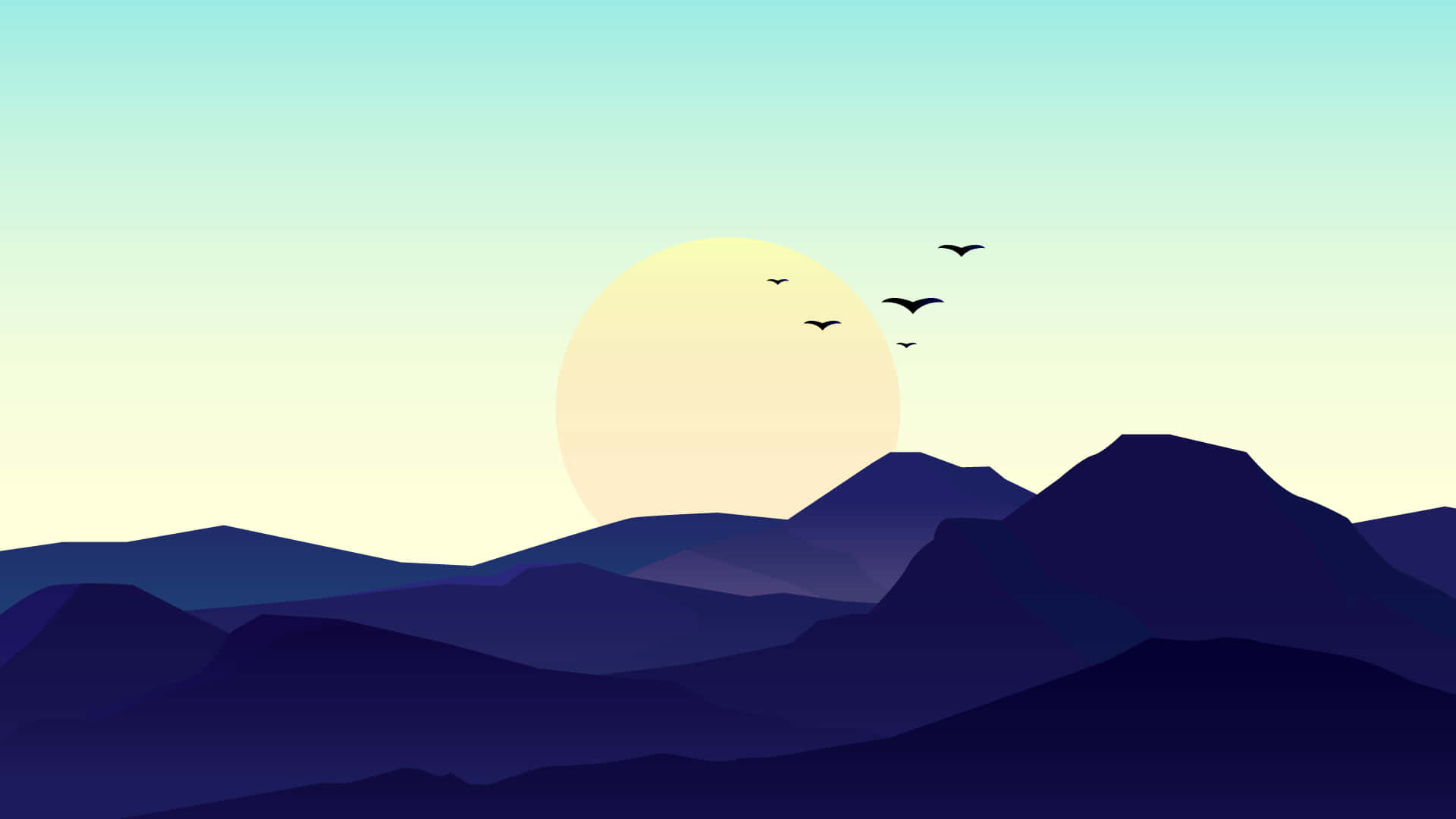 Google Desktop, purple mountains, gradient sky, Full HD Desktop Wallpaper