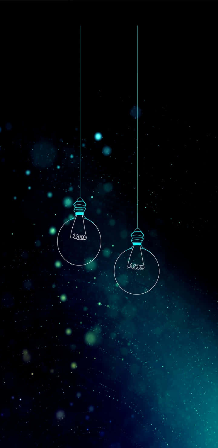 Google Pixel XL, cosmic night sky, glowing lightbulbs, HD Phone Wallpaper