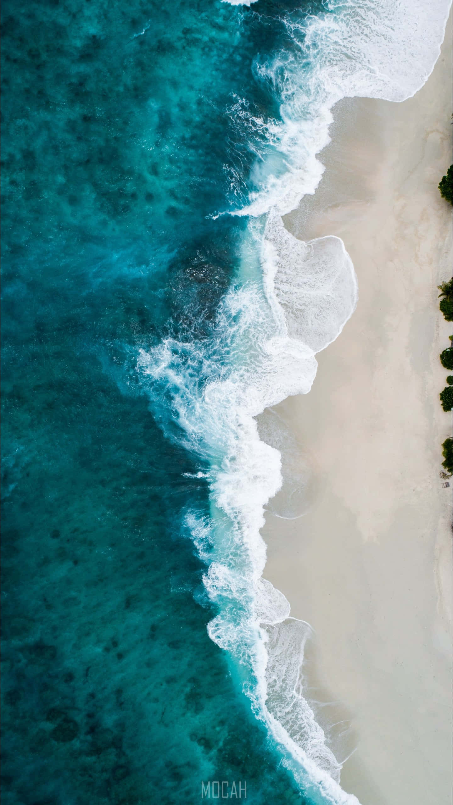 Google Pixel XL, turquoise ocean, white sandy beach, 2K Phone Wallpaper