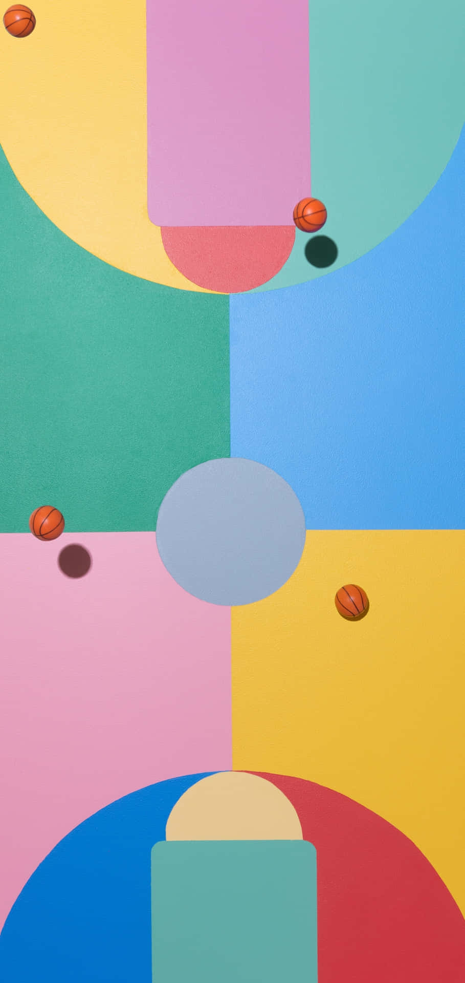 Google Pixel Xl, basketball court, basketballs, Full HD Phone Wallpaper