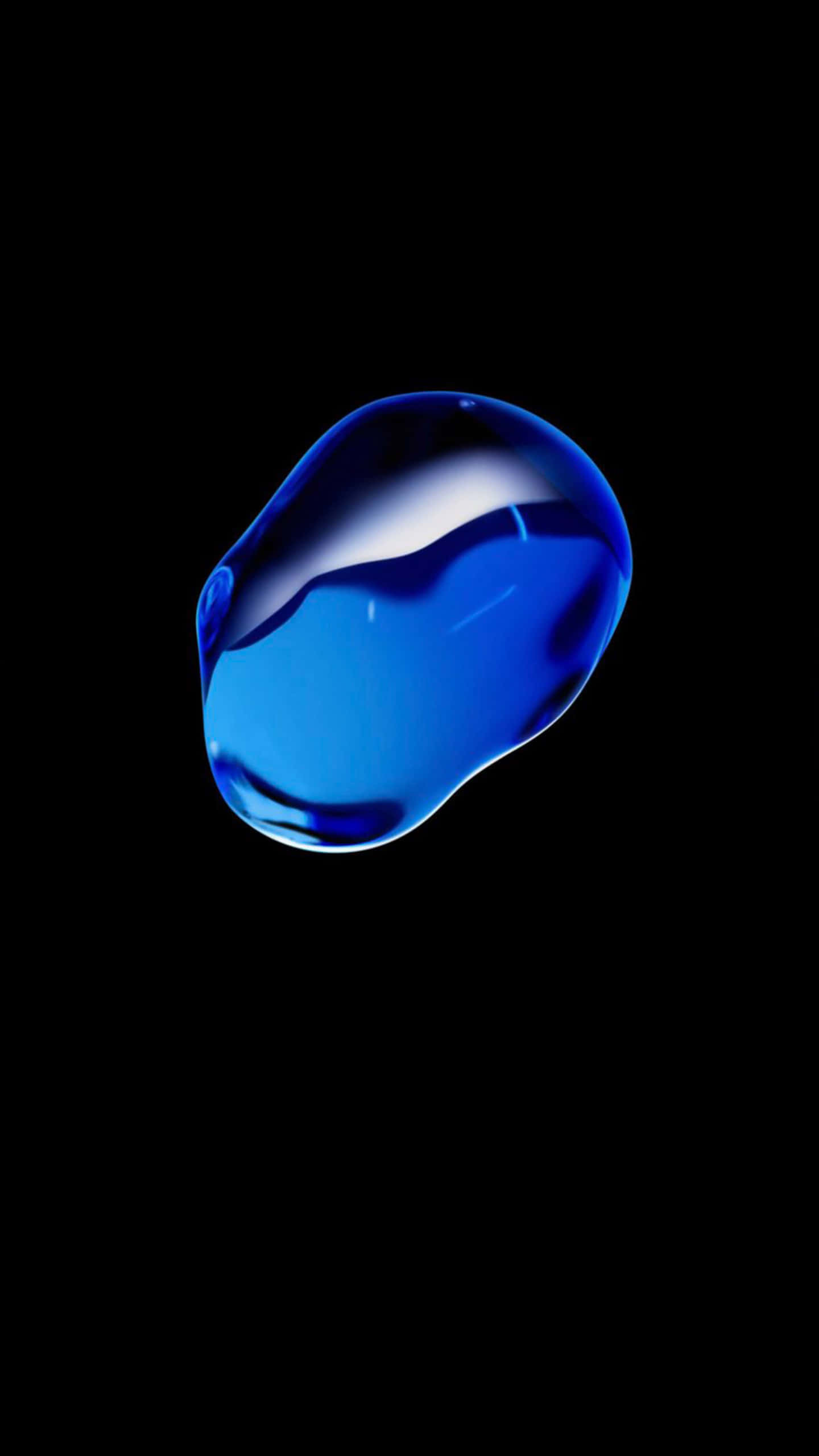 Google Pixel XL, blue liquid, black surface, 2K Phone Wallpaper