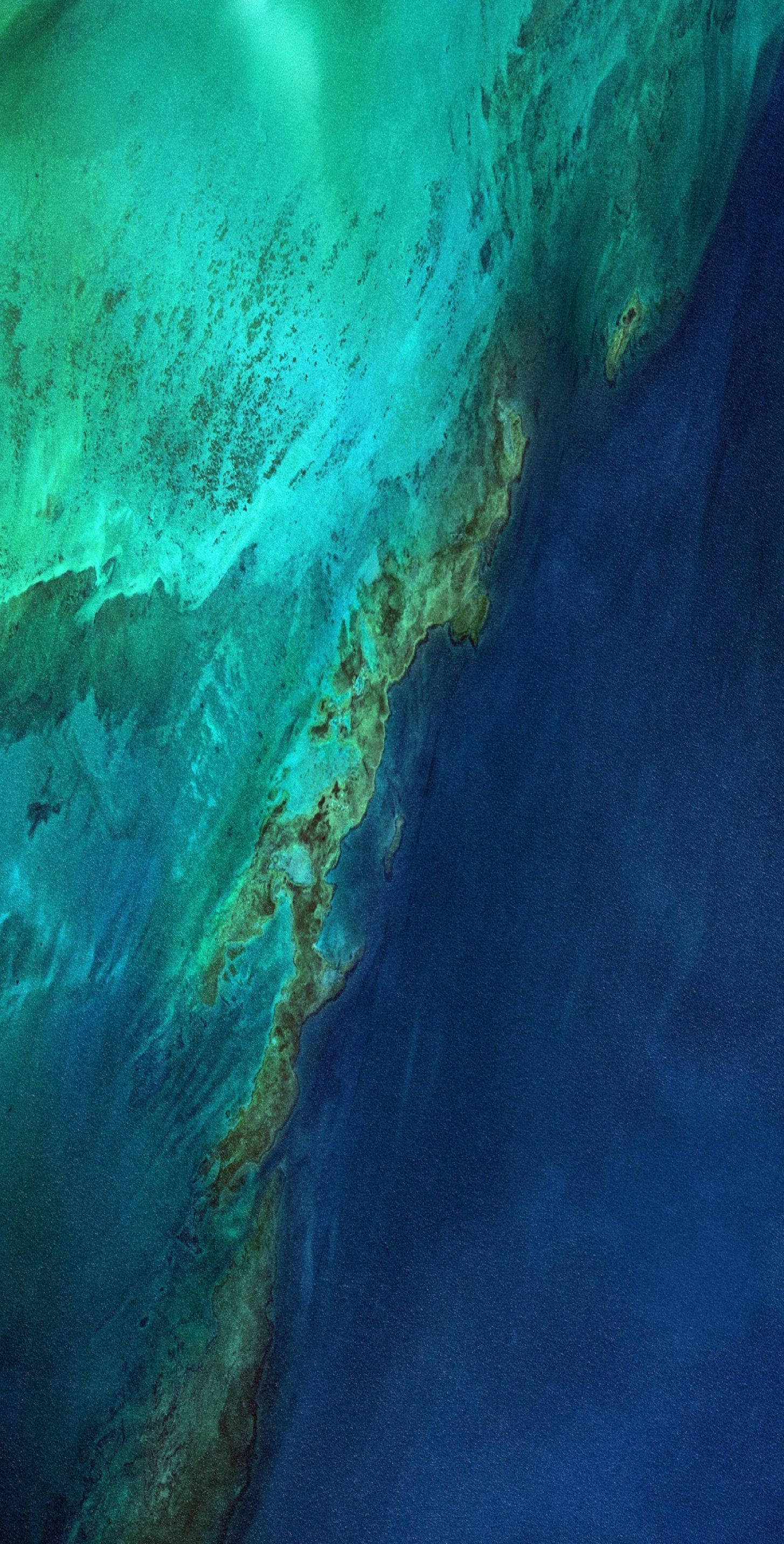 Google Pixel, turquoise reef, deep ocean blue, 2K Phone Wallpaper