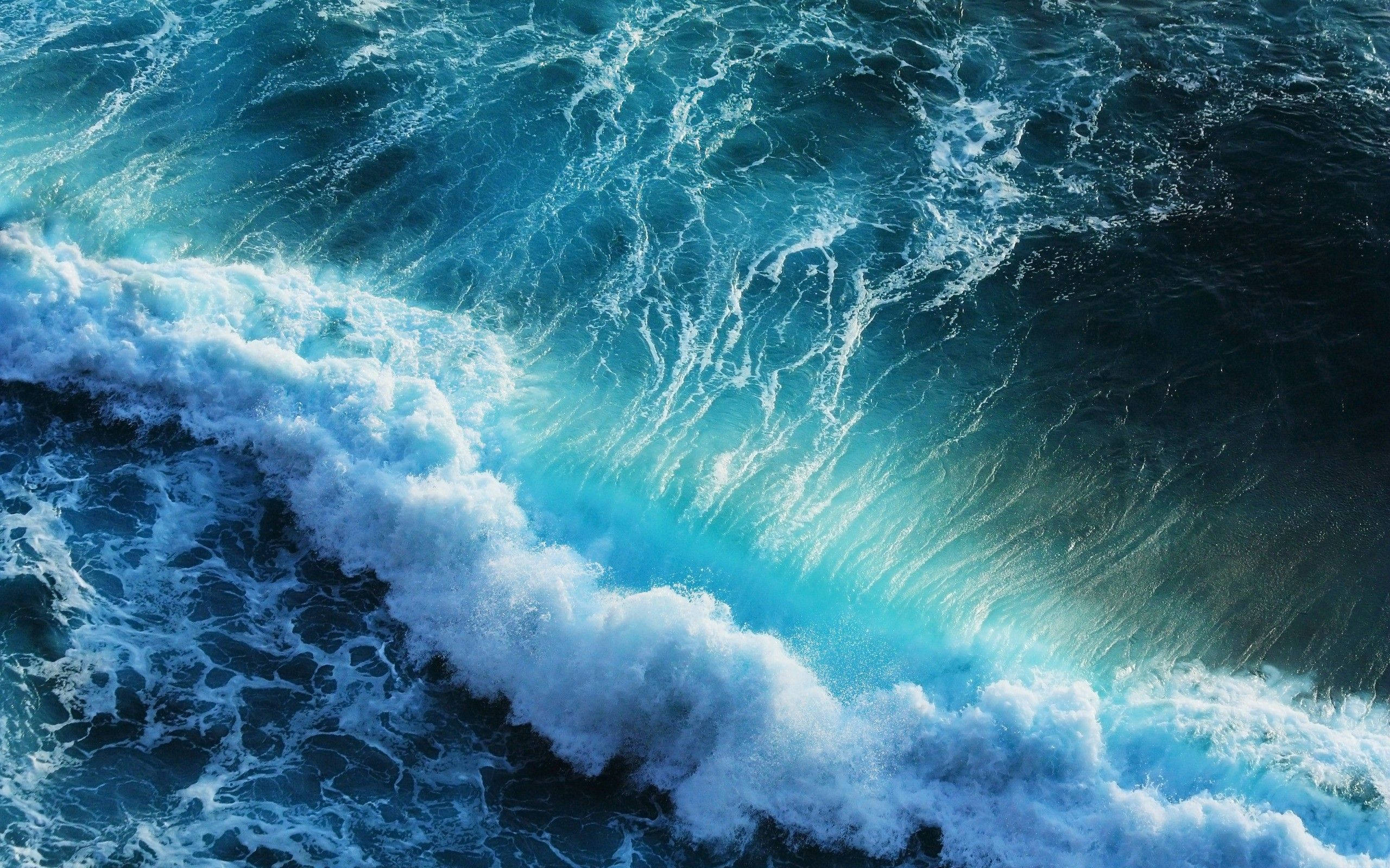 Google Pixel, Dark Waves, aerial view, 2K Desktop Wallpaper