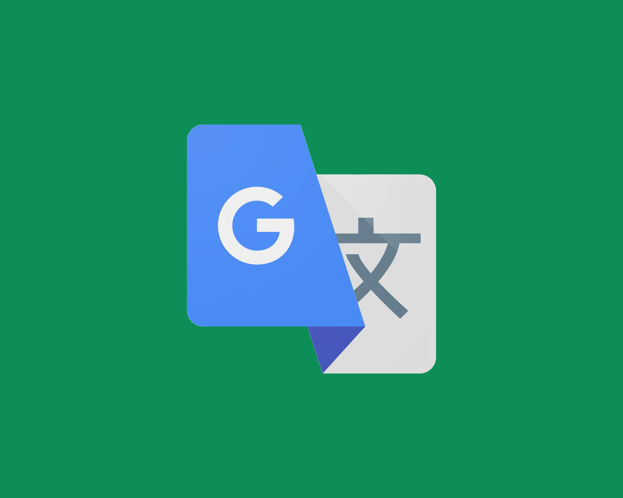 Google Translate, green background, blue and white overlapping squares, Full HD Desktop Wallpaper