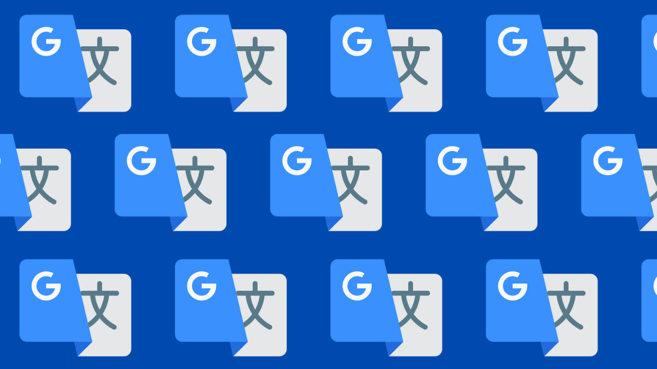 Google Translate, blue, white, HD Desktop Wallpaper