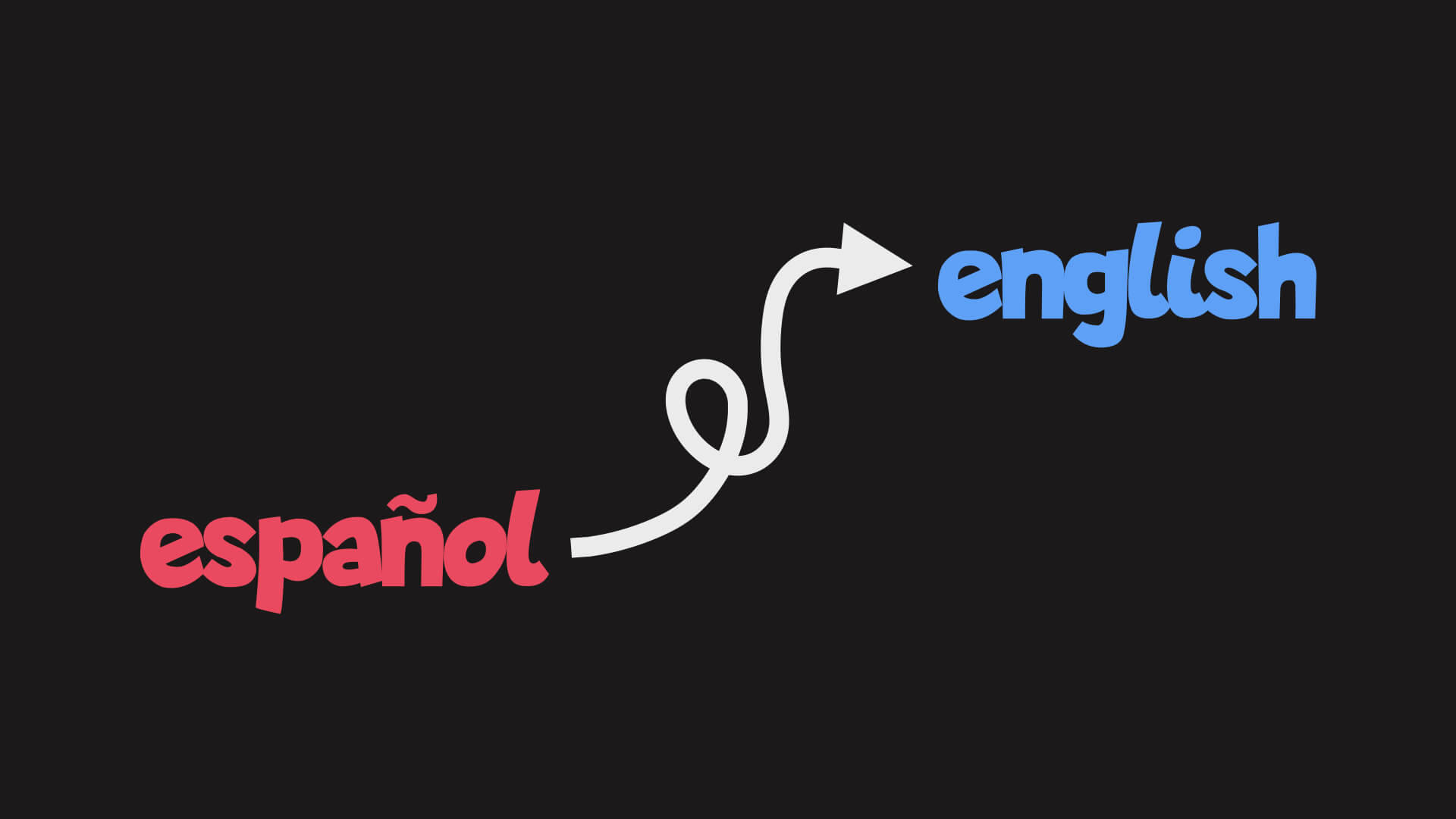 black background, white curved arrow, red español, Full HD Desktop Wallpaper