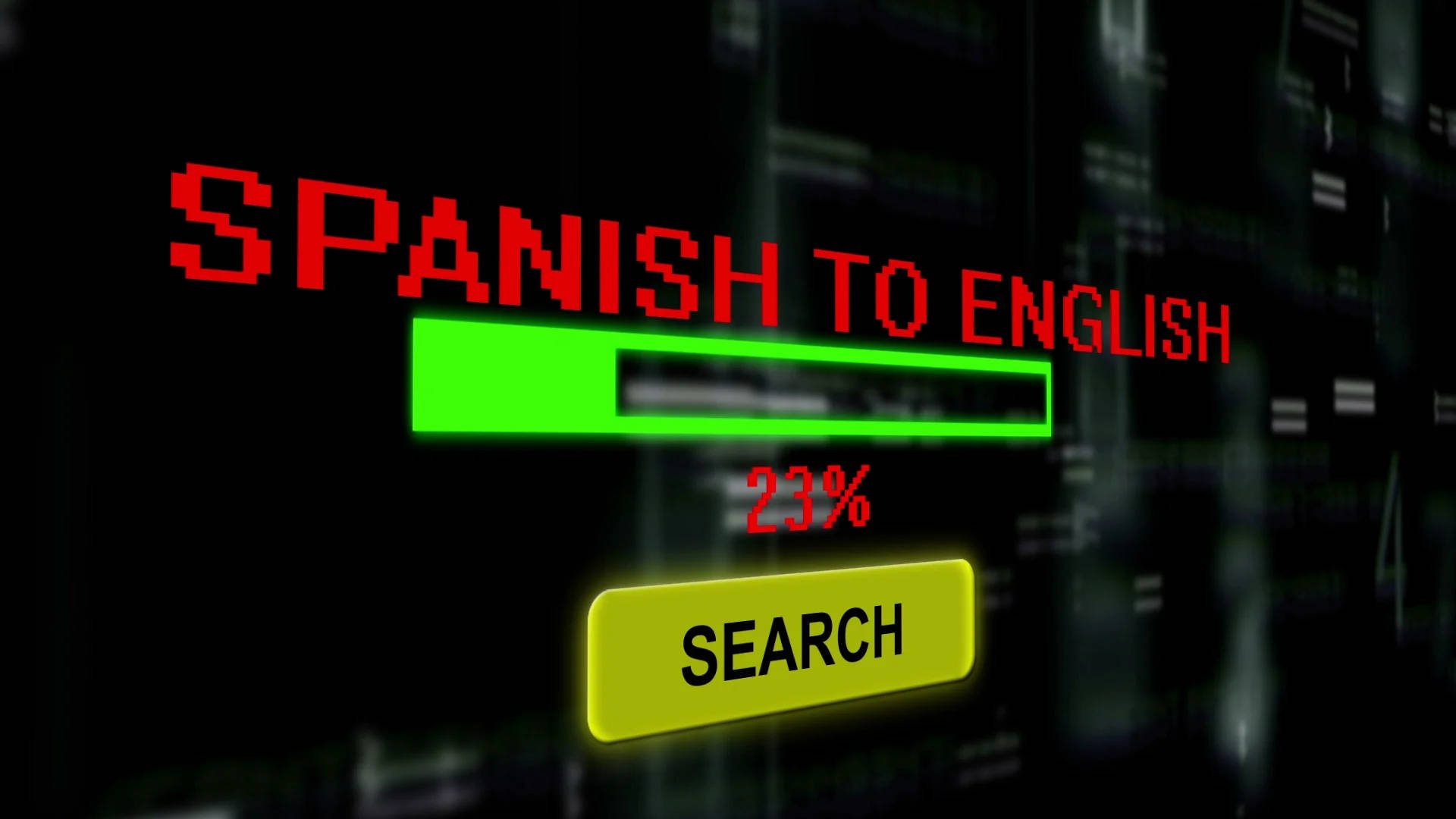 English To Spanish, 23 percent, green progress bar, Full HD Desktop Wallpaper
