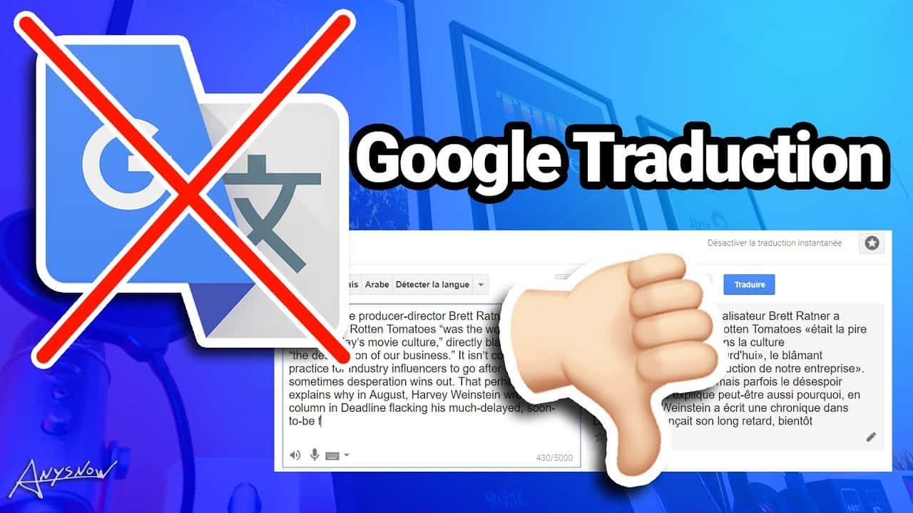 Google Translate, crossed-out, thumbs-down hand, HD Desktop Wallpaper