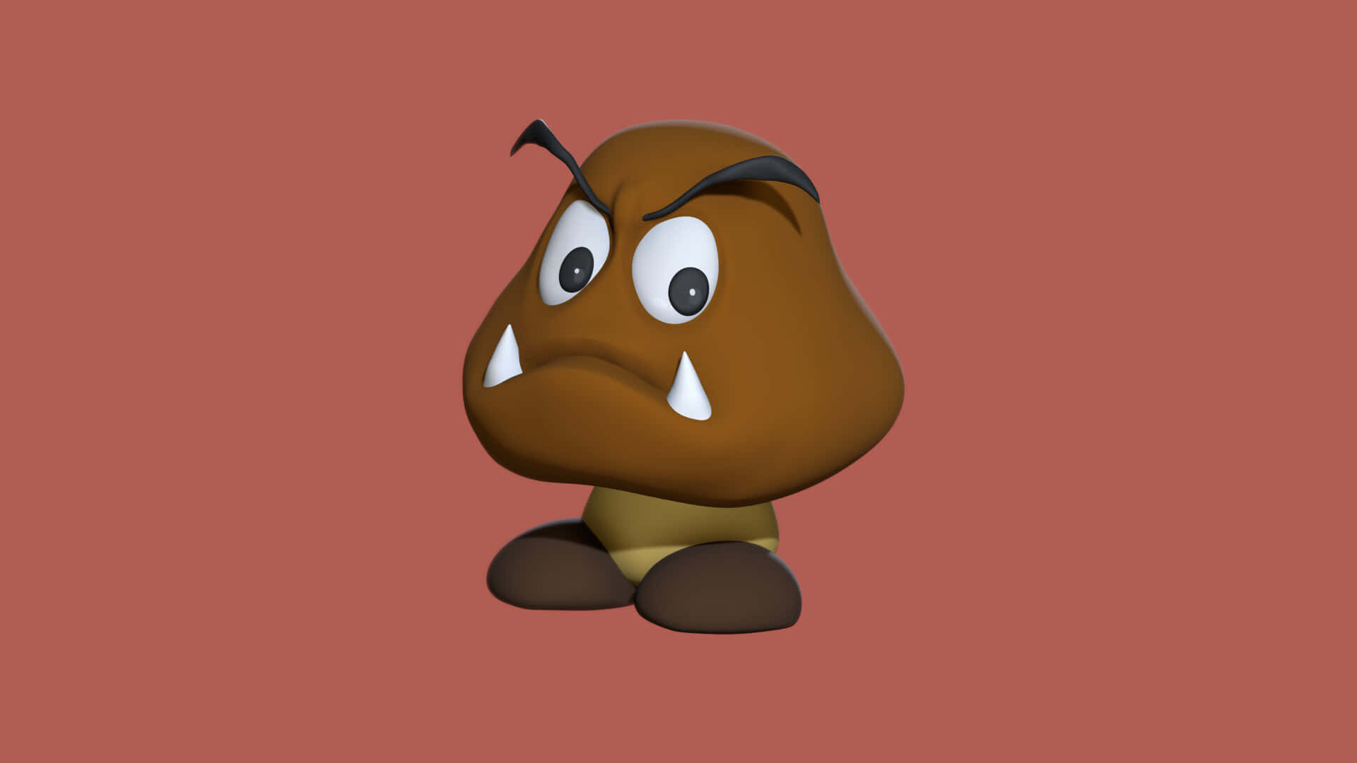 Goomba, brown, sharp teeth, Full HD Desktop Wallpaper