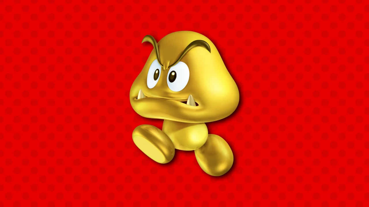 Goomba, shiny gold, angry eyes, HD Desktop Wallpaper