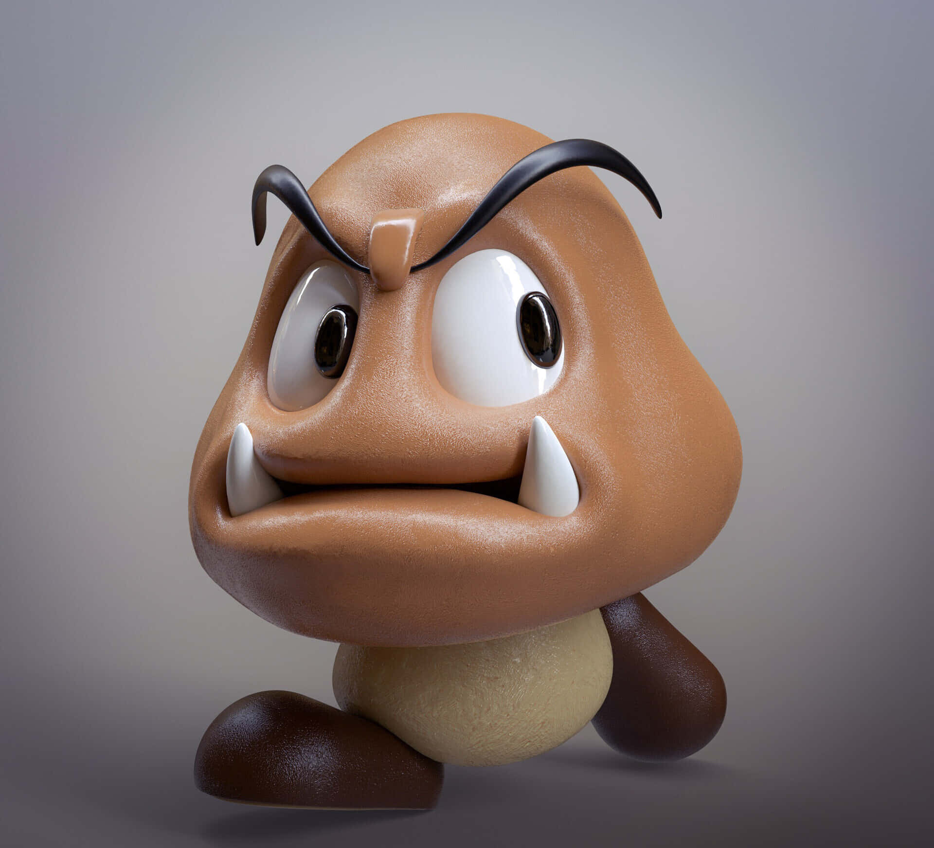 Goomba, 3d-rendered, sharp eyebrows, Full HD Desktop Wallpaper