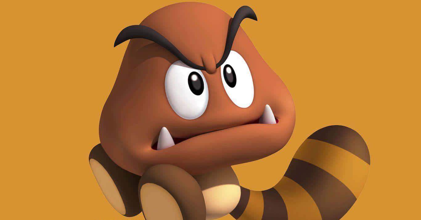 Goomba, brown, angry eyebrows, HD Desktop Wallpaper