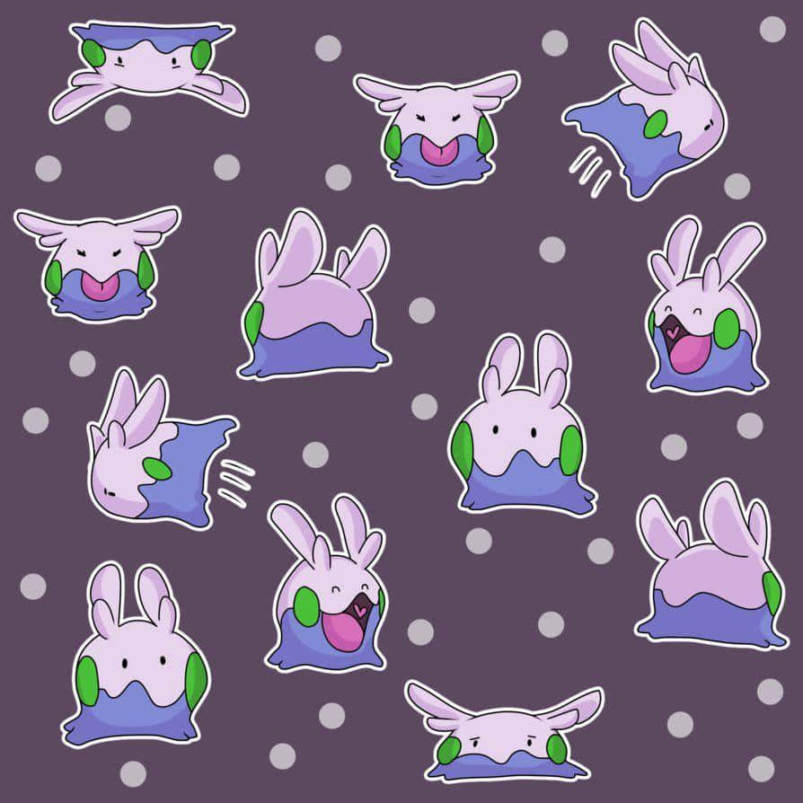 Goomy, bunny ears, green cheeks, SD Desktop Wallpaper