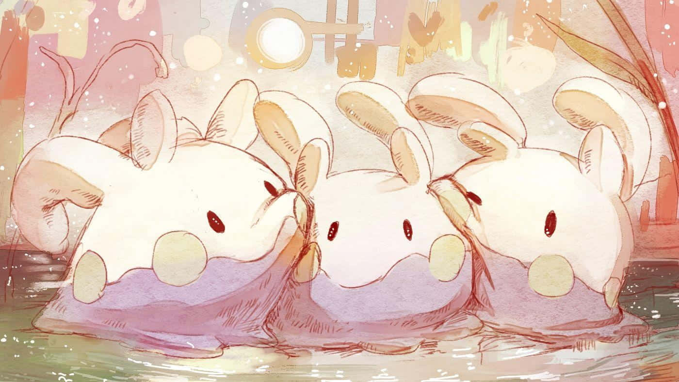 Goomy, bunny-like creatures, round cheeks, HD Desktop Wallpaper
