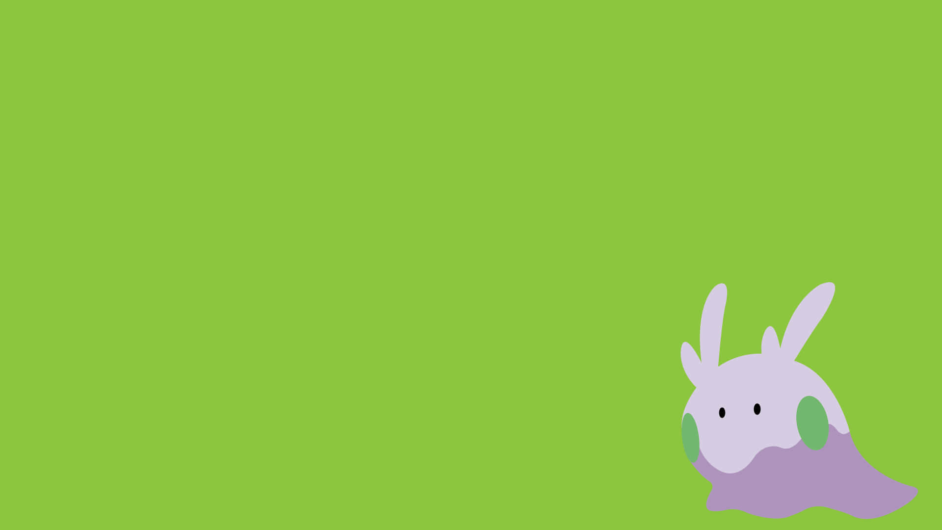 Goomy, lime green background, purple and green cartoon creature, Full HD Desktop Wallpaper