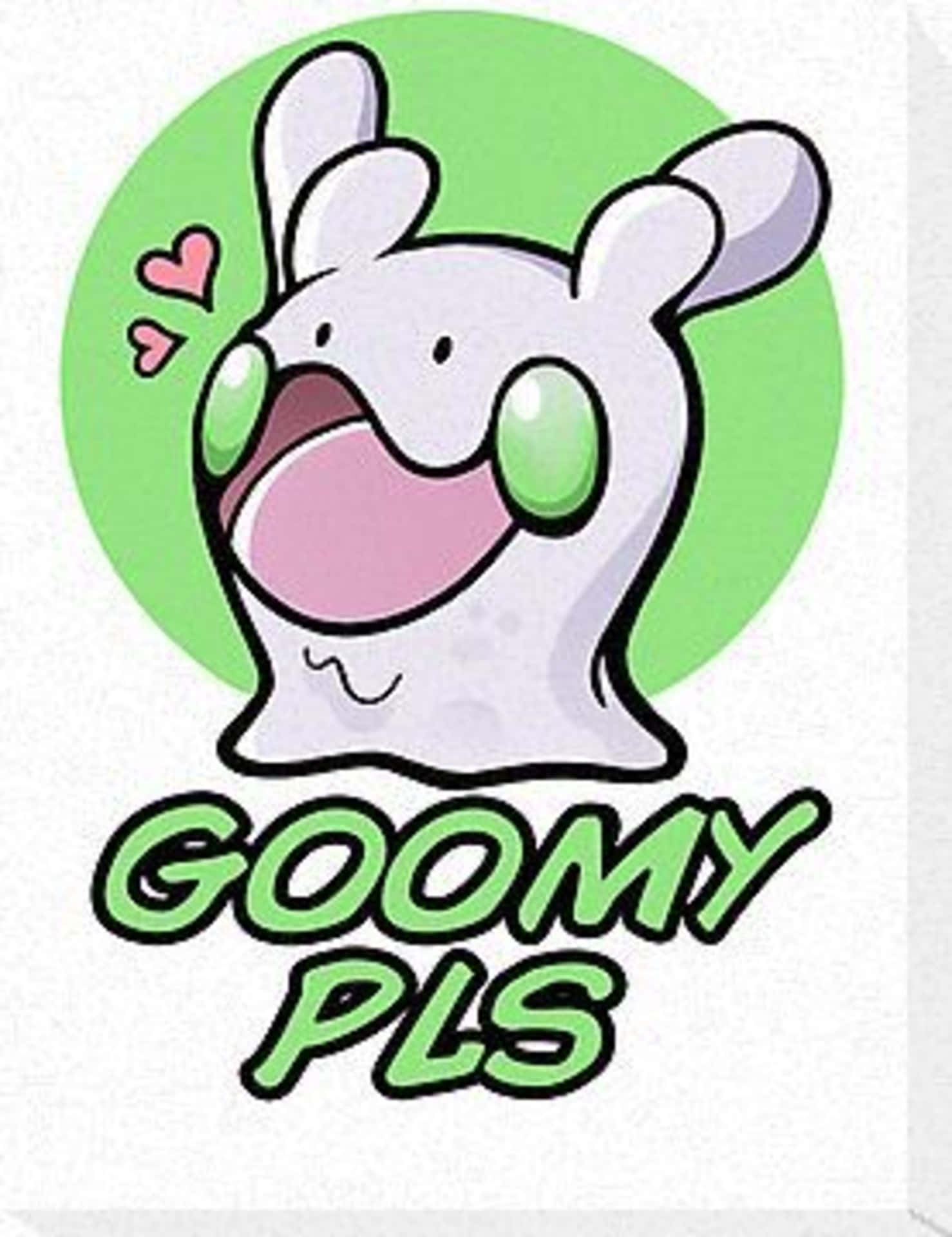 Goomy, white cartoon creature, green eyes, Full HD Phone Wallpaper