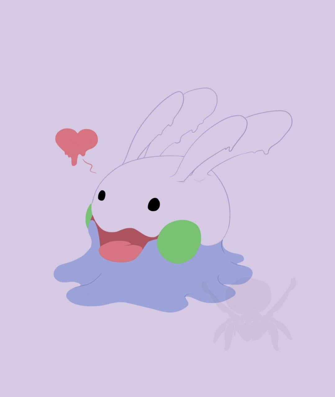 Goomy, pink heart, green cheeks, HD Phone Wallpaper