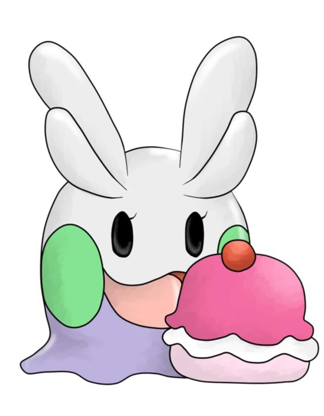 Goomy, pink ice cream cone, green cheeks, HD Phone Wallpaper