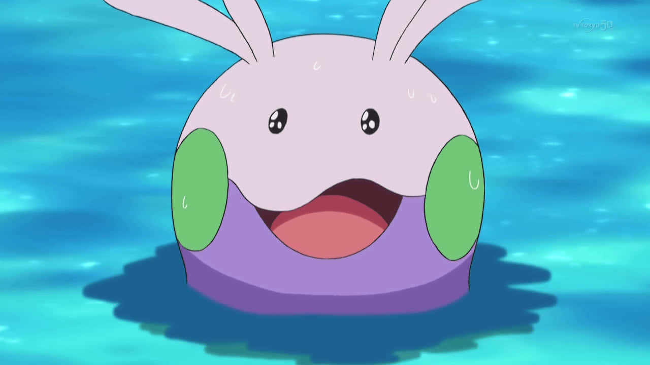 Goomy, anime rabbit-like creature, green cheeks, HD Desktop Wallpaper