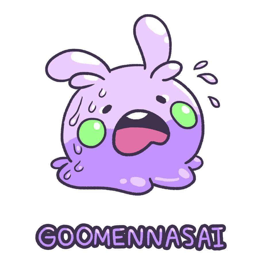 Goomy, purple, green eyes, SD Desktop Wallpaper