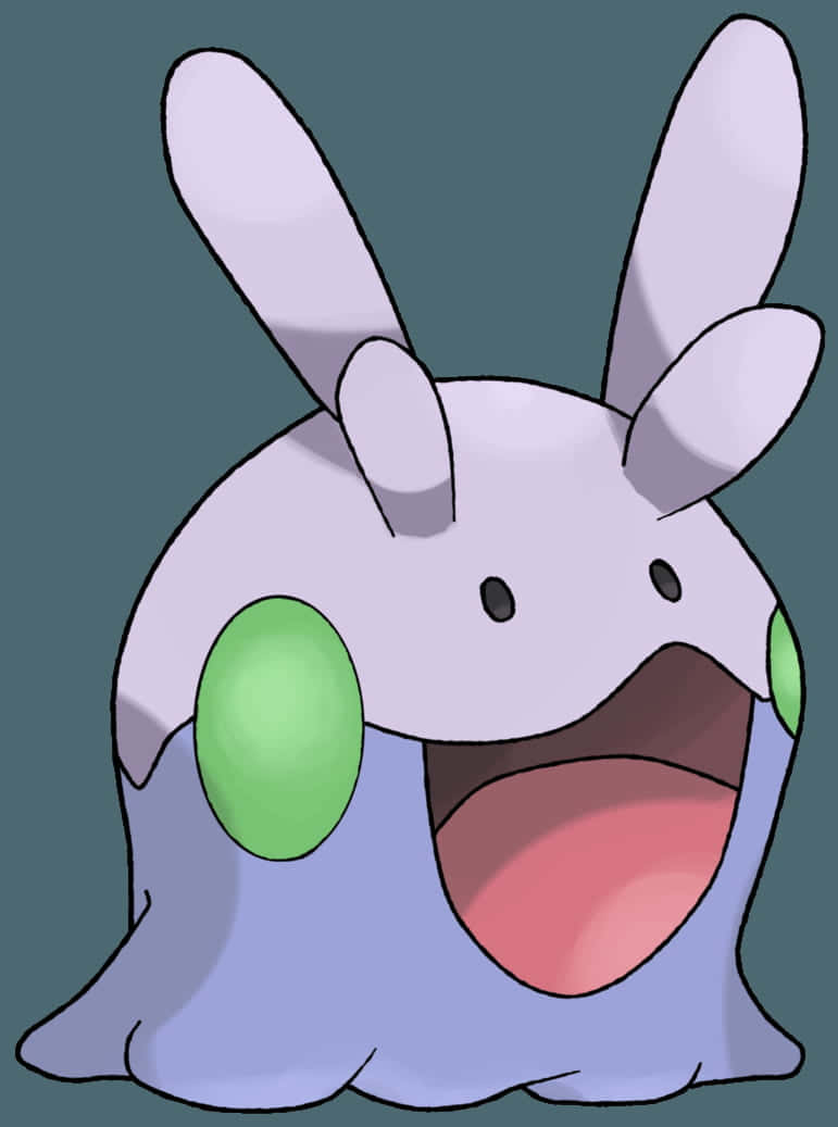 Goomy, blue-green background, muted teal background, SD Phone Wallpaper